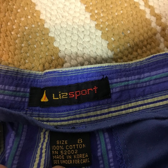 vintage striped high waisted cotton shorts - Picture 5 of 6